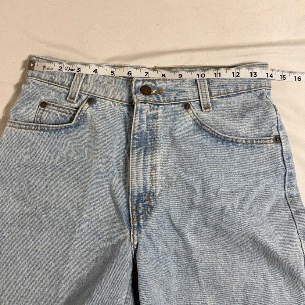 Levi's 550 Denim Shorts Student 30 Light Wash Orange Tab Relaxed Fit Vintage 90s - Picture 8 of 9